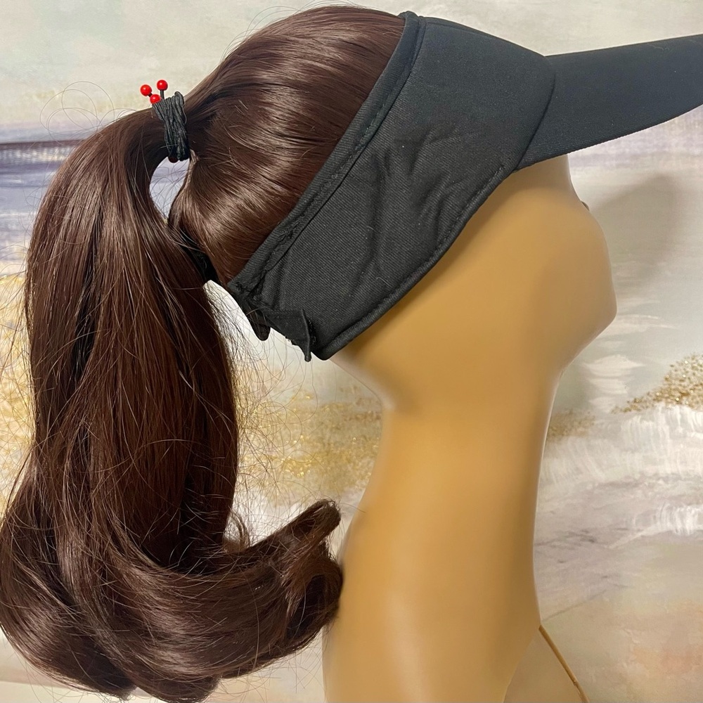 VISOR Hair, Ponytail in a Visor hat, Brown